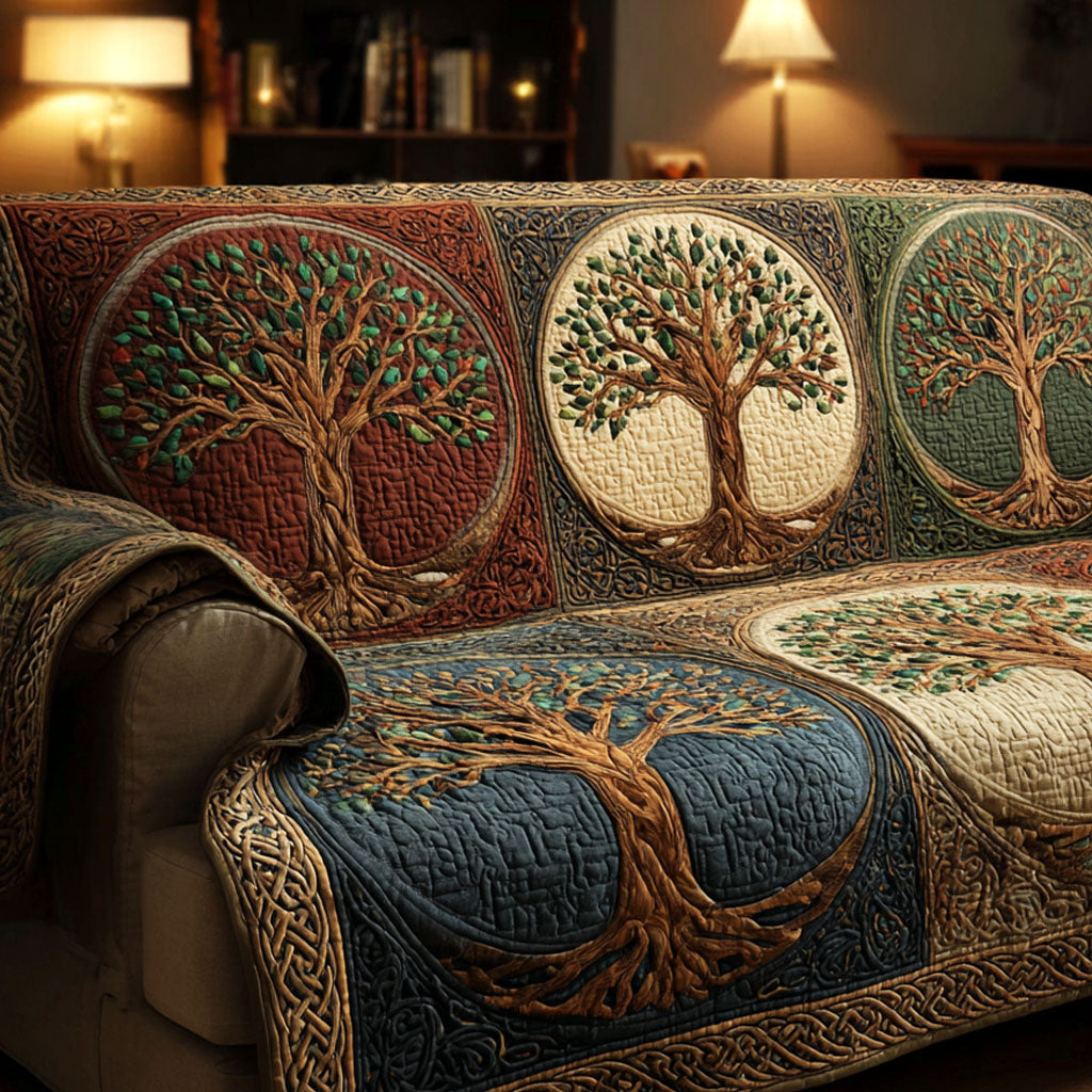 Housse de canapé matelassée – Arbre et racines – image 1