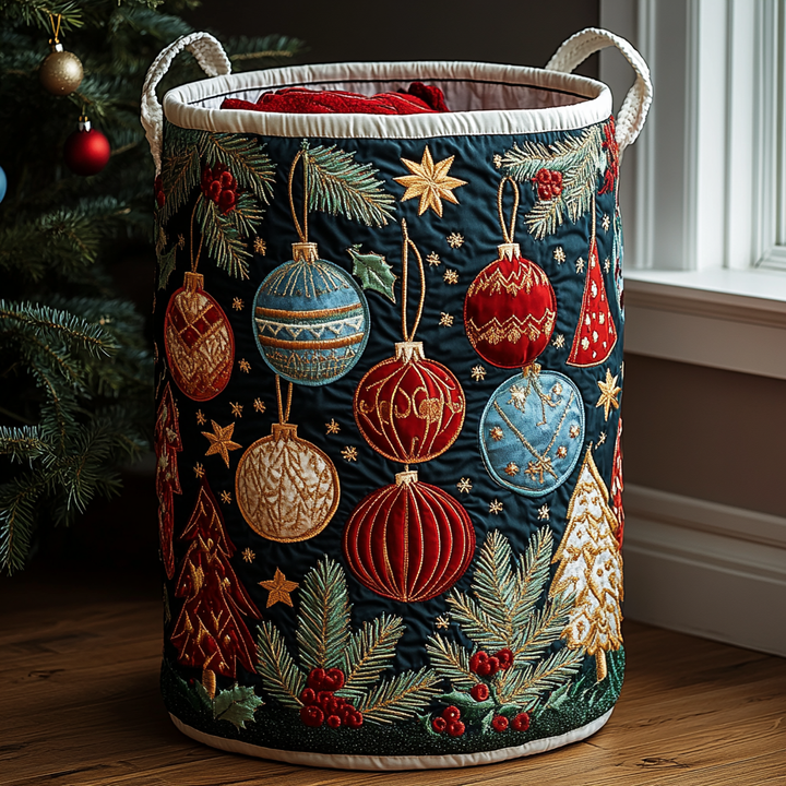 Panier à linge matelassé – Motif de Noël – vue 1