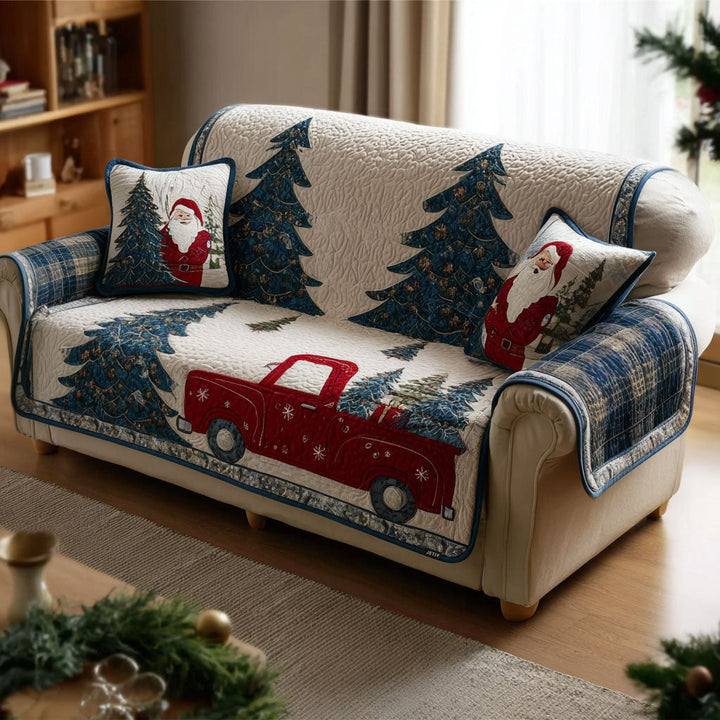 Housse de canapé matelassée – Motif de Noël – image 1