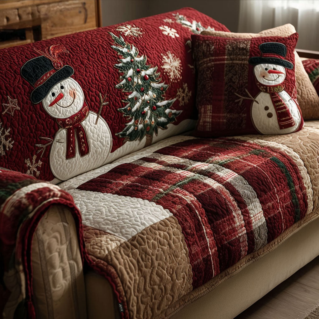 Housse de canapé matelassée – Motif de Noël – image 1