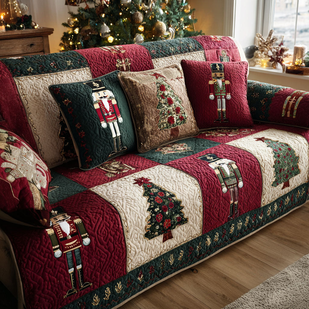 Housse de canapé matelassée – Motif de Noël – image 1