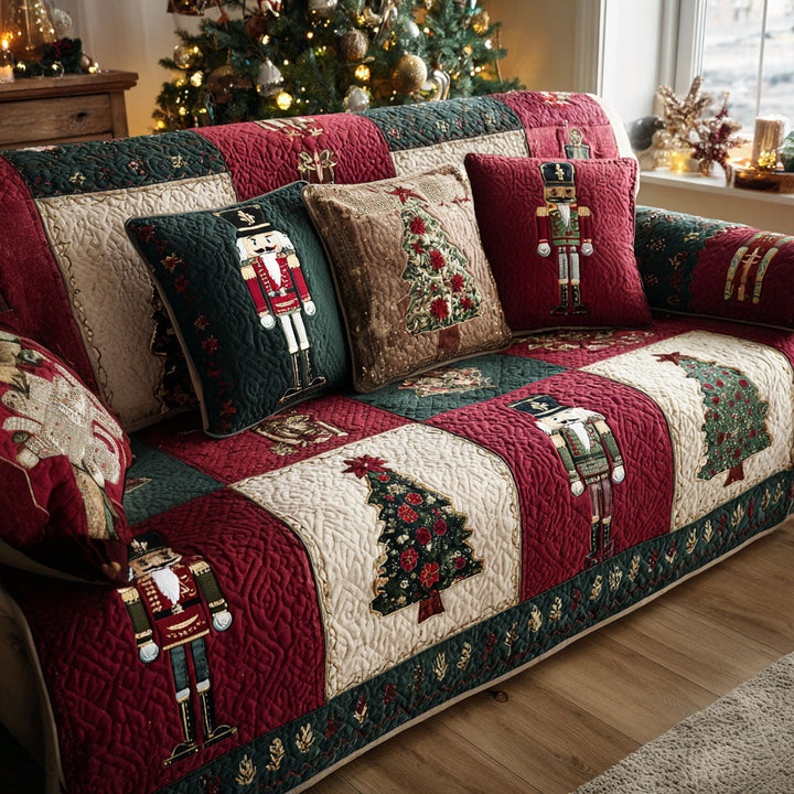 Housse de canapé matelassée – Motif de Noël – image 1