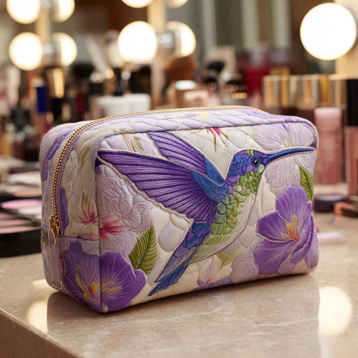 Trousse de maquillage matelassée envol floral – vue 1 – Maria Milano