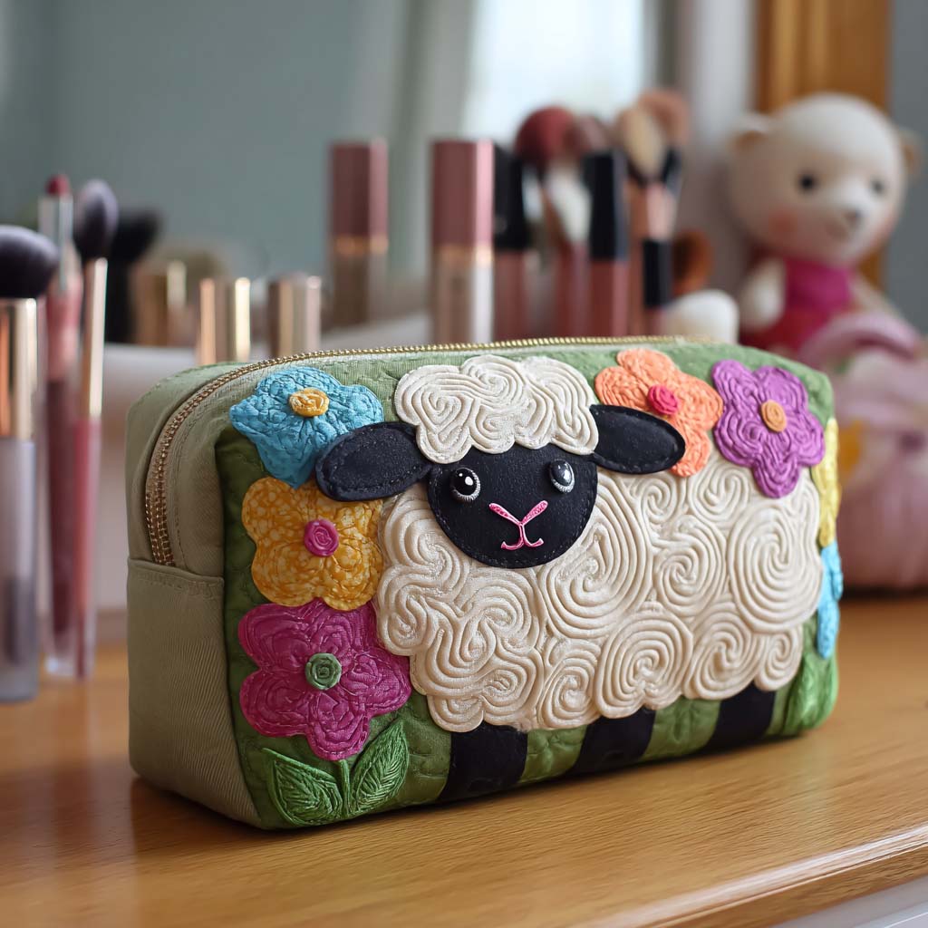Trousse de maquillage matelassée moutons – vue 5 – Maria Milano