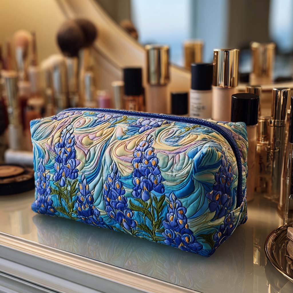 Trousse de maquillage matelassée motif floral – vue 1 – Maria Milano