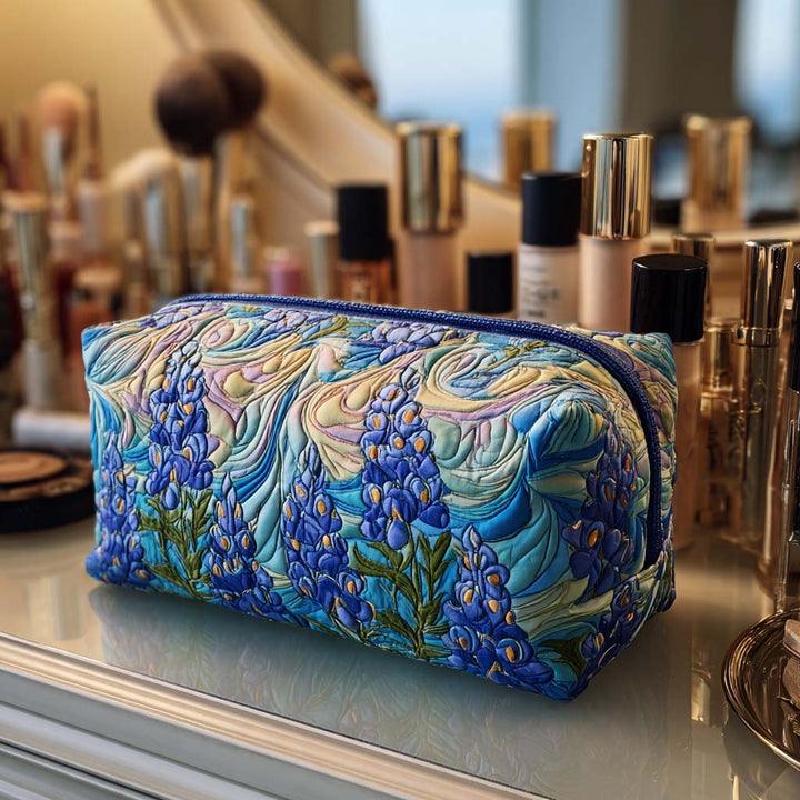 Trousse de maquillage matelassée motif floral – vue 1 – Maria Milano