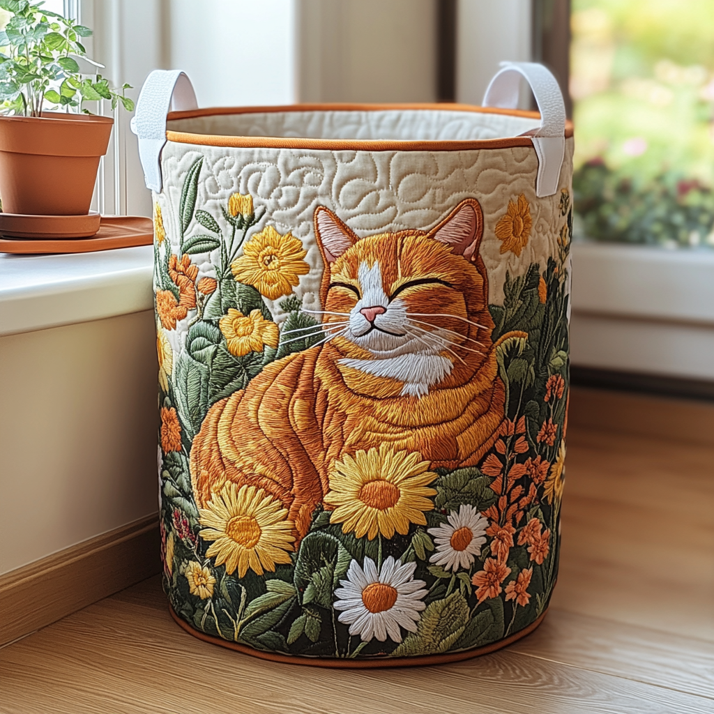 Panier à linge matelassé – Chats – vue 1