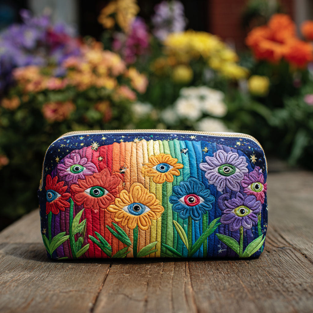 Trousse de maquillage matelassée forêt rétro – vue 1 – Maria Milano