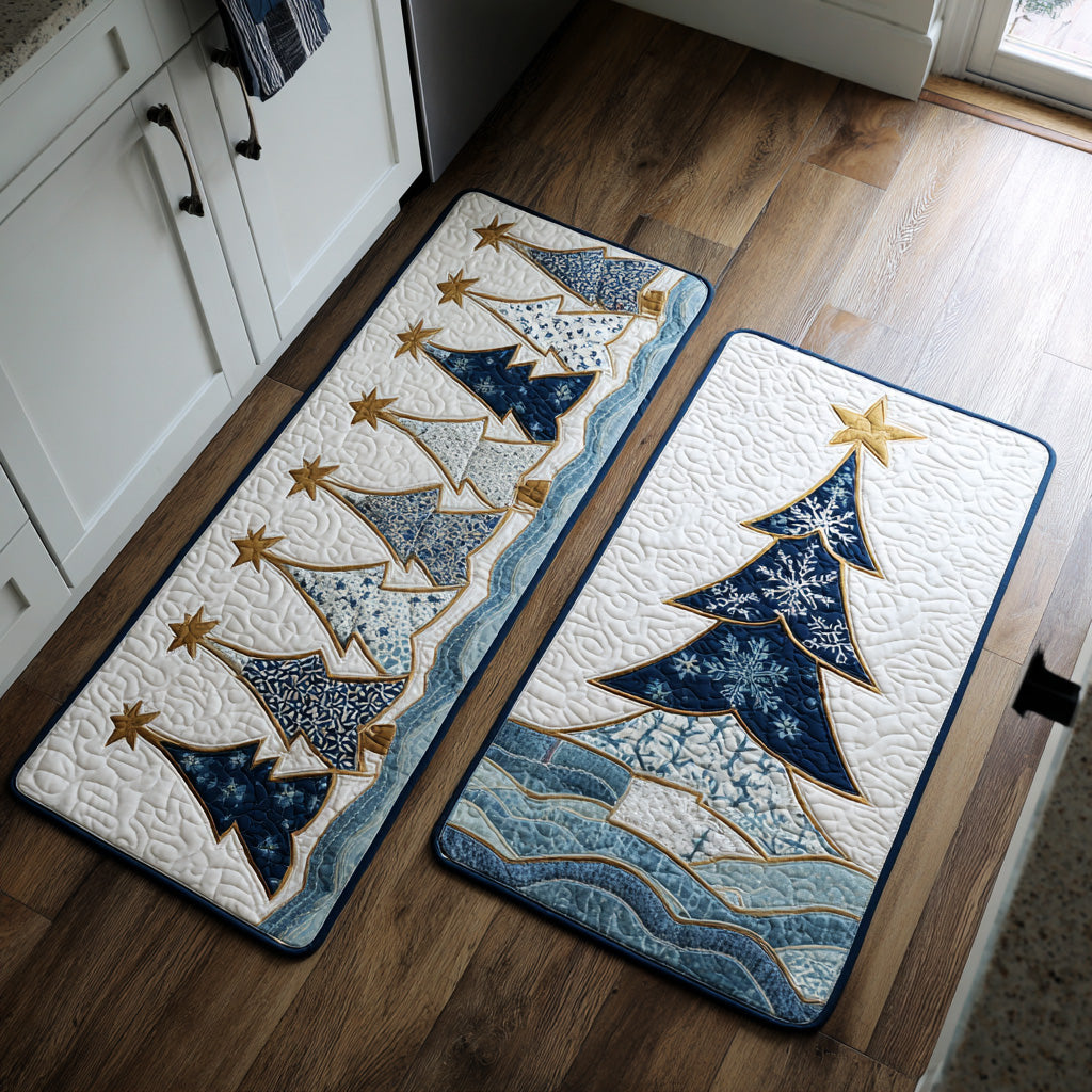 Tapis de cuisine antidérapant – Arbre enneigé
