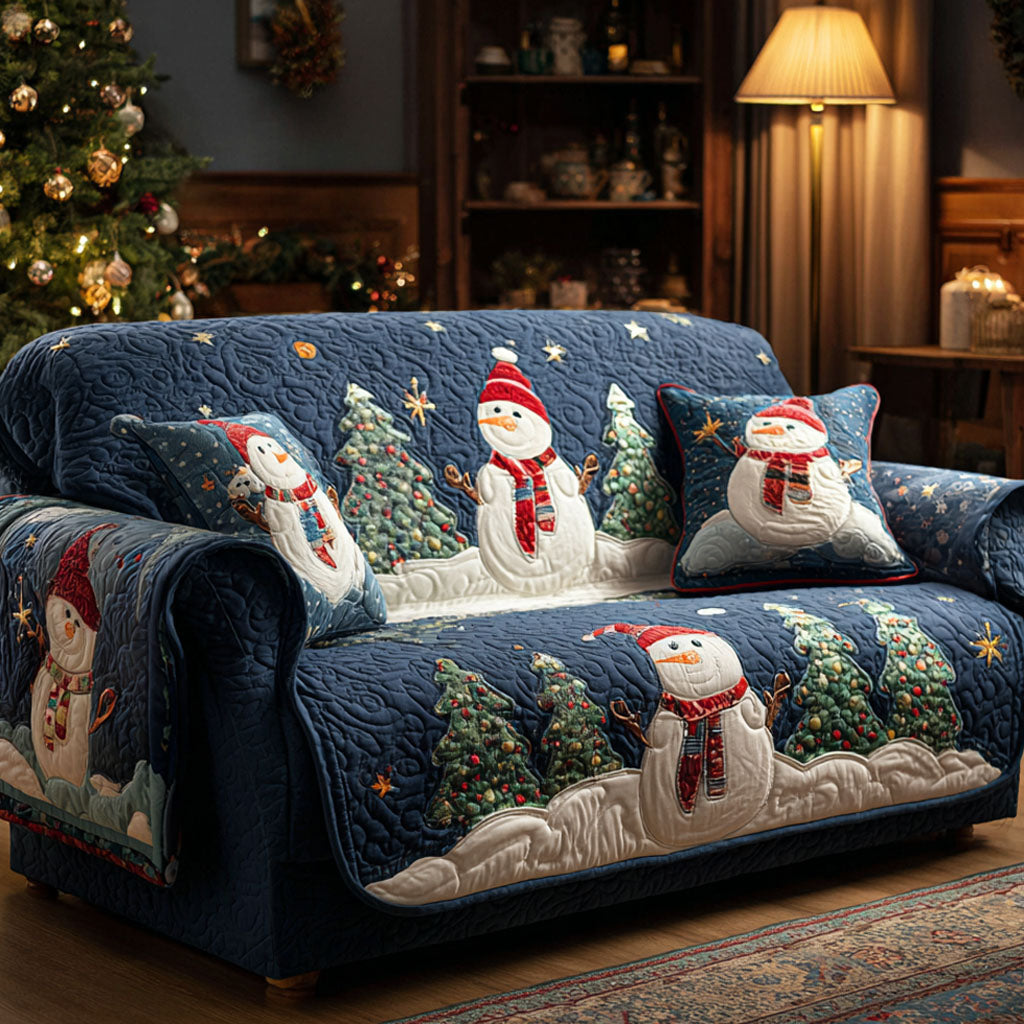 Housse de canapé matelassée – Motif hivernal – image 1