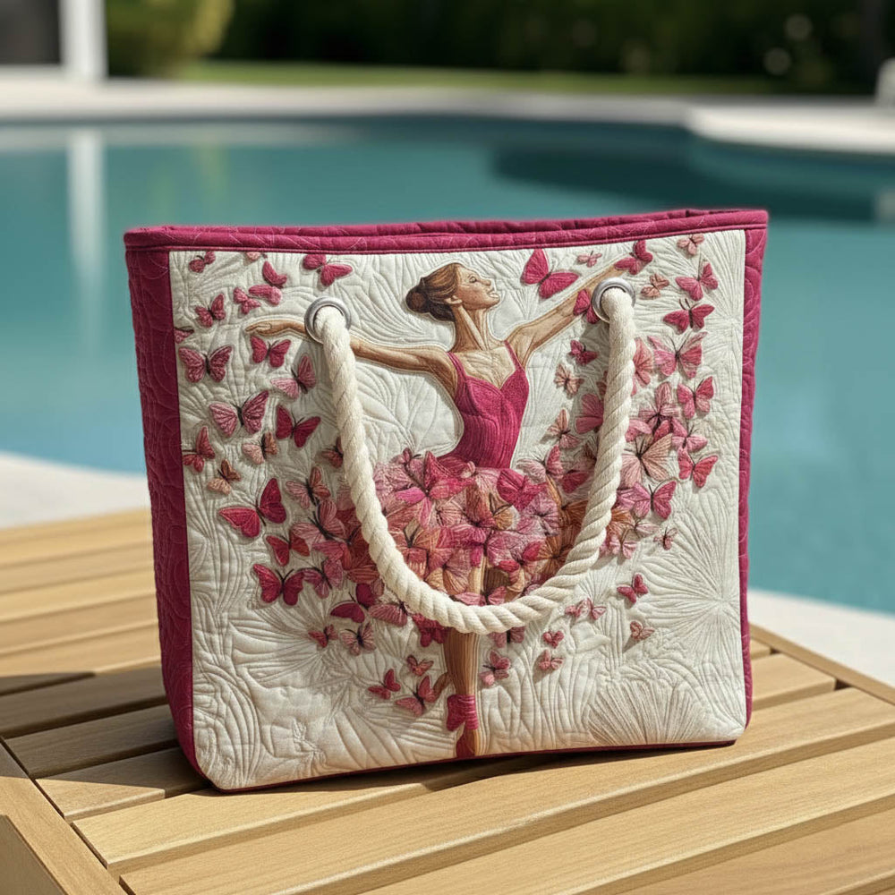 Sac de plage fait main | Danseuse – sac de plage matelassé motif plage, vue 2