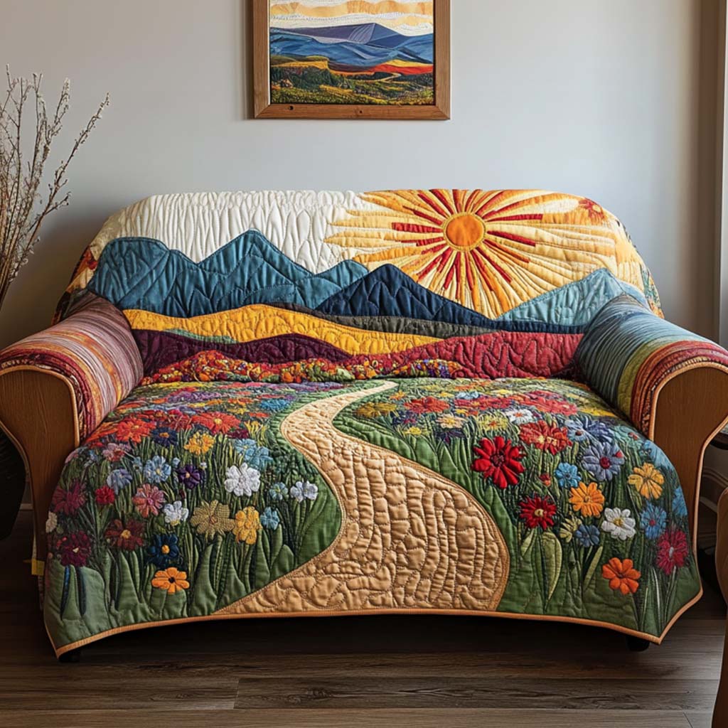 Housse de canapé matelassée – Motif ensoleillé