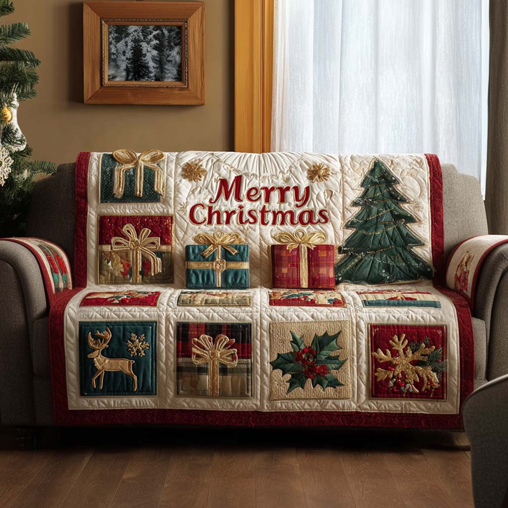 Housse de canapé matelassée – Motif de Noël