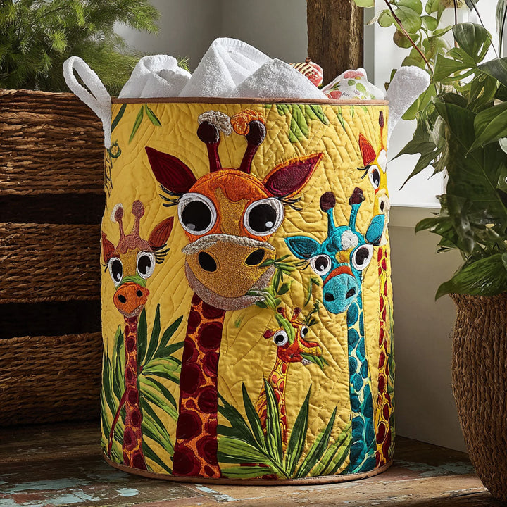 Panier à linge matelassé – Girafe amusante – vue 1