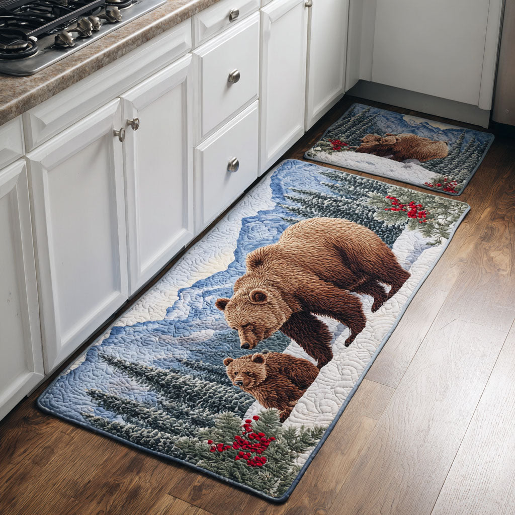 Tapis de cuisine antidérapant – Ours doré