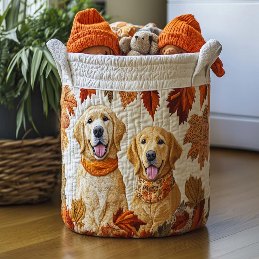 Panier à linge matelassé – Golden Retriever