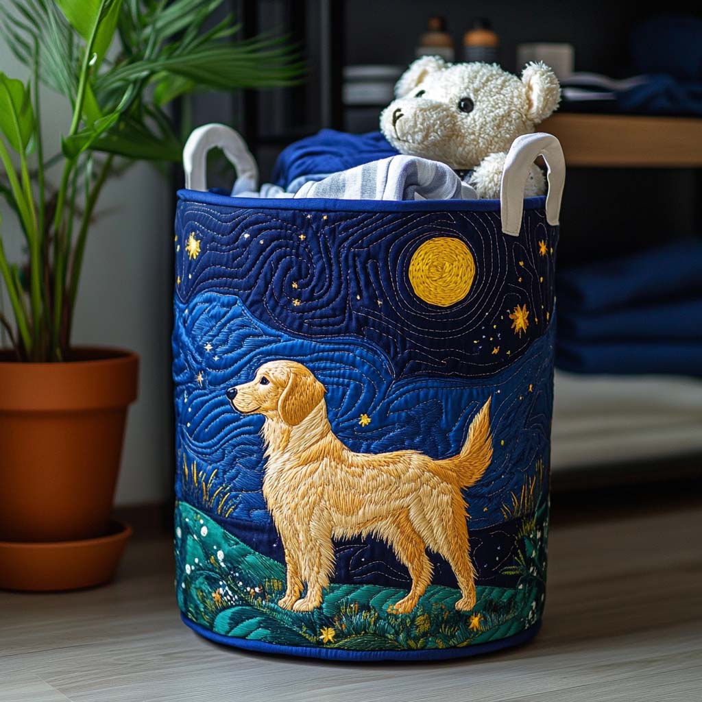 Panier à linge matelassé – Motif chiens – vue 1