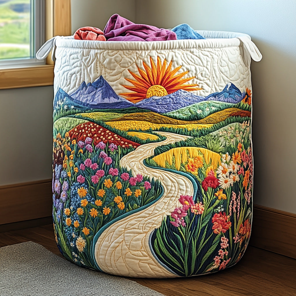 Panier à linge matelassé – Motif floral – vue 6