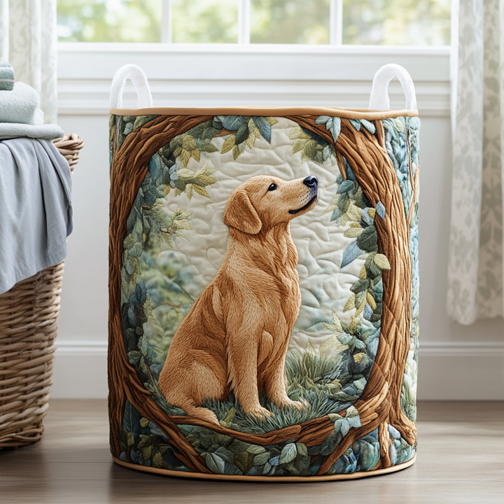 Panier à linge matelassé – Golden Retriever – vue 1