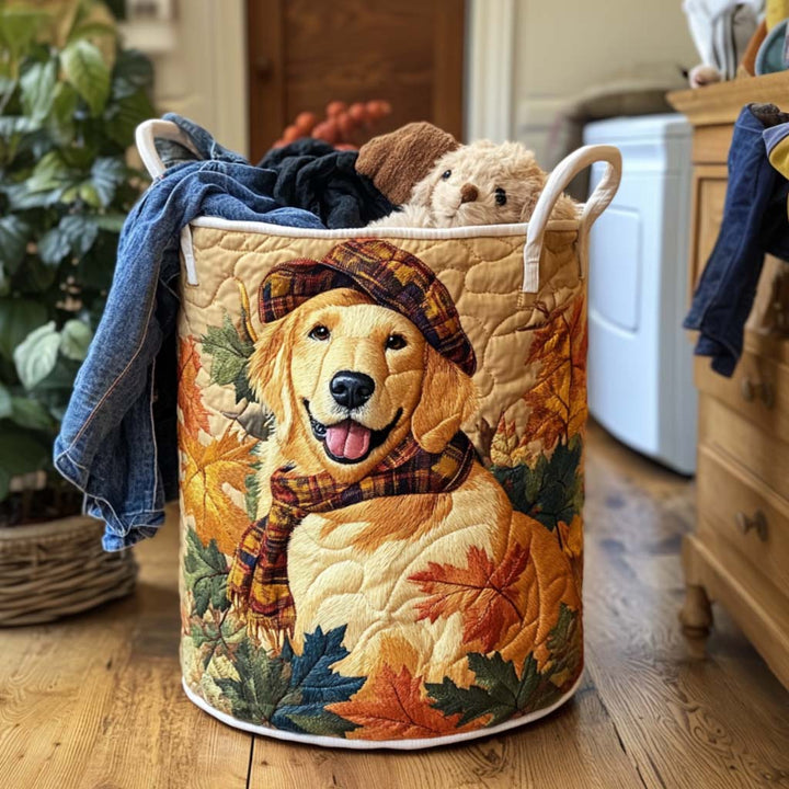 Panier à linge matelassé – Golden Retriever