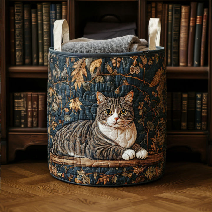 Panier à linge matelassé – Chat chaleureux – vue 1