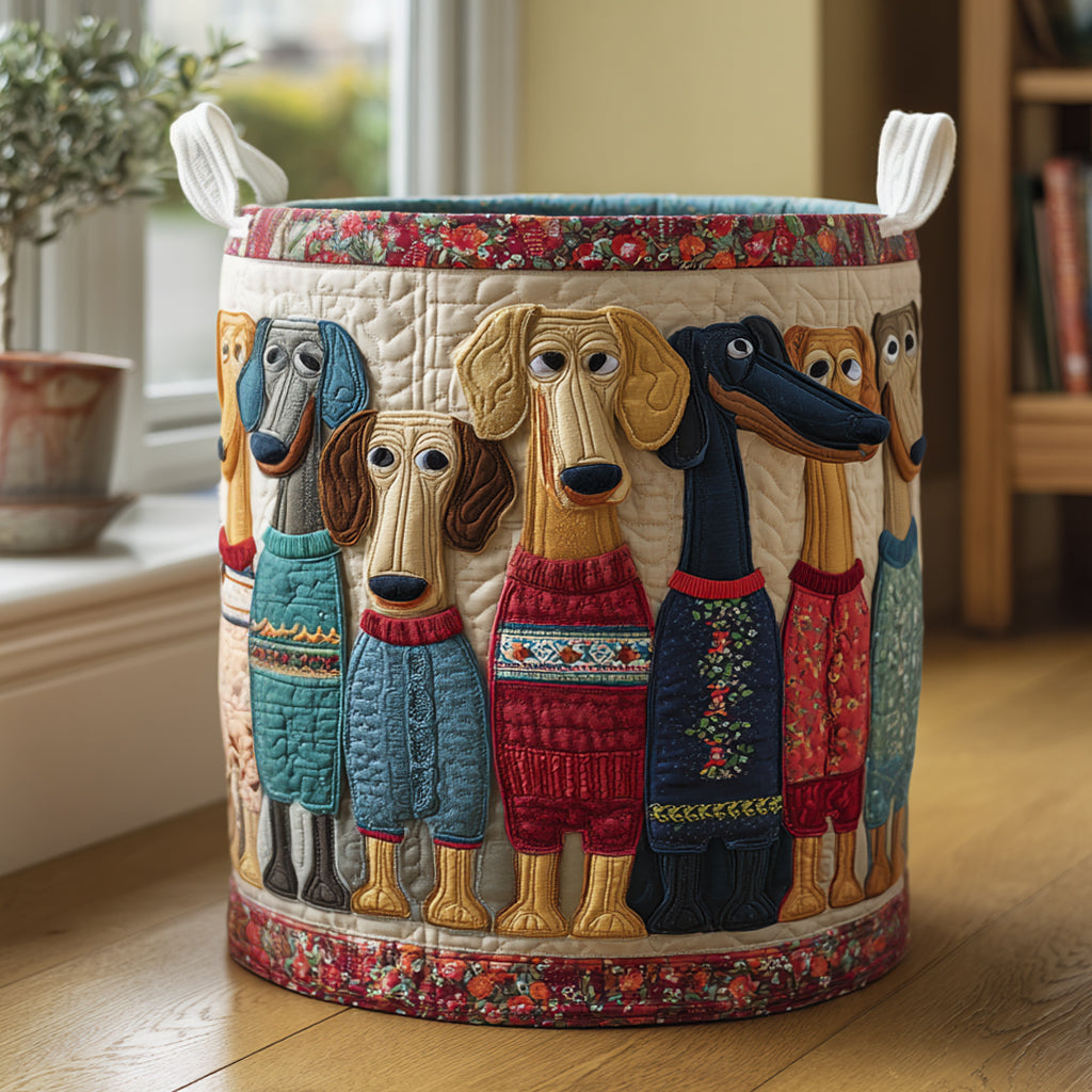 Panier à linge matelassé – Teckel – vue 1