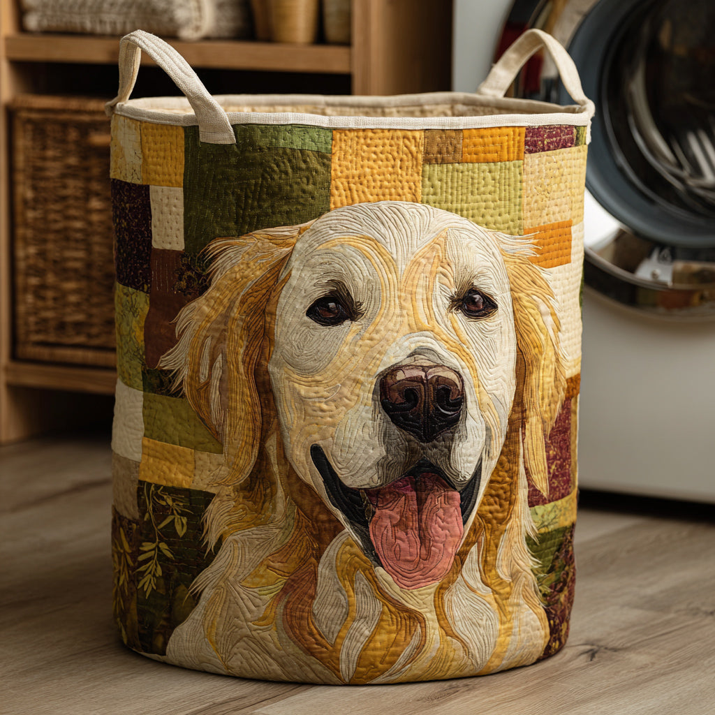 Panier à linge matelassé – Golden Retriever – vue 1