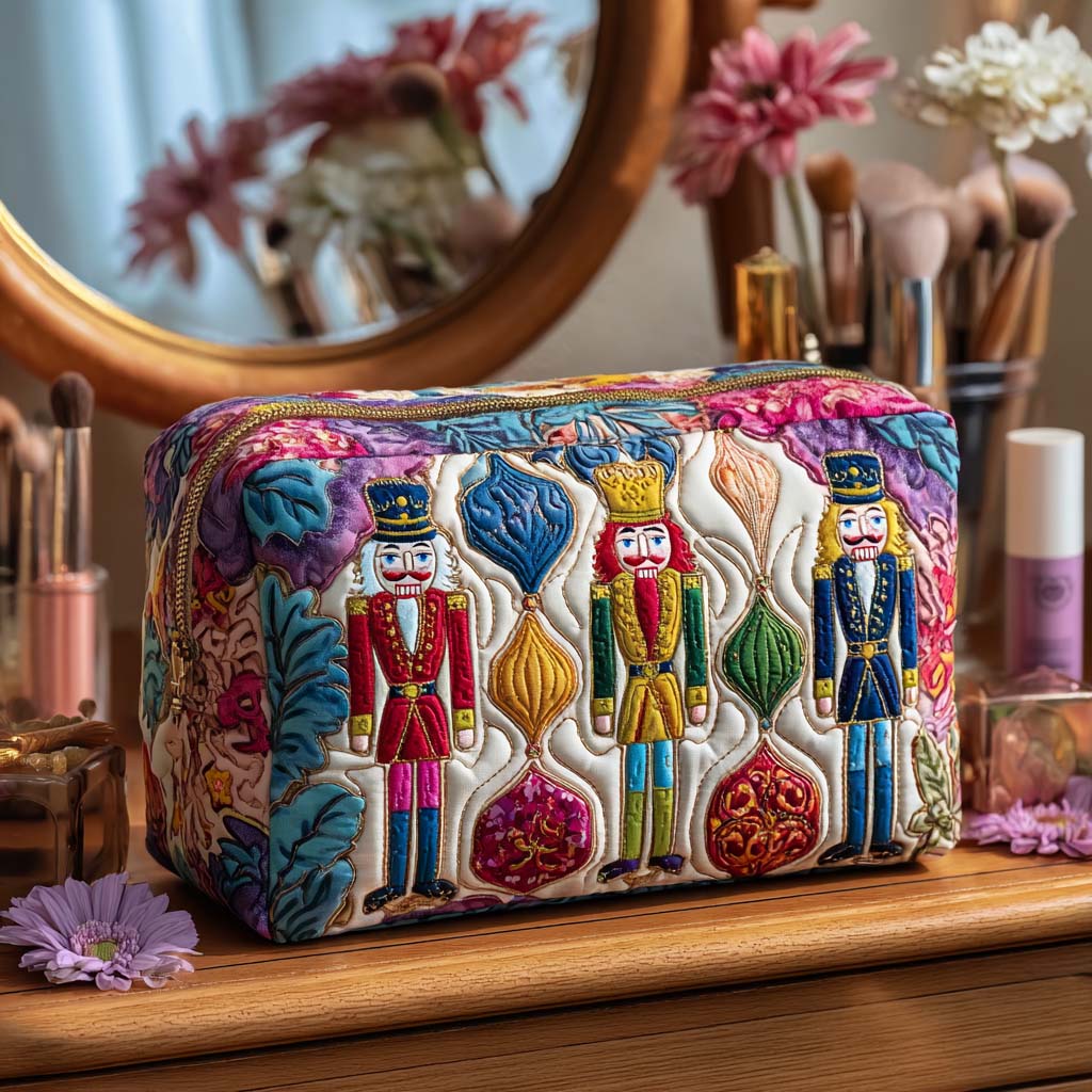 Trousse de maquillage matelassée petit soldat de Noël – vue 1 – Maria Milano