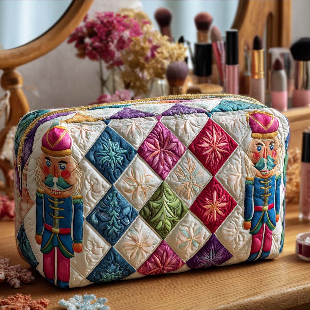 Trousse de maquillage matelassée petit soldat de Noël – vue 1 – Maria Milano