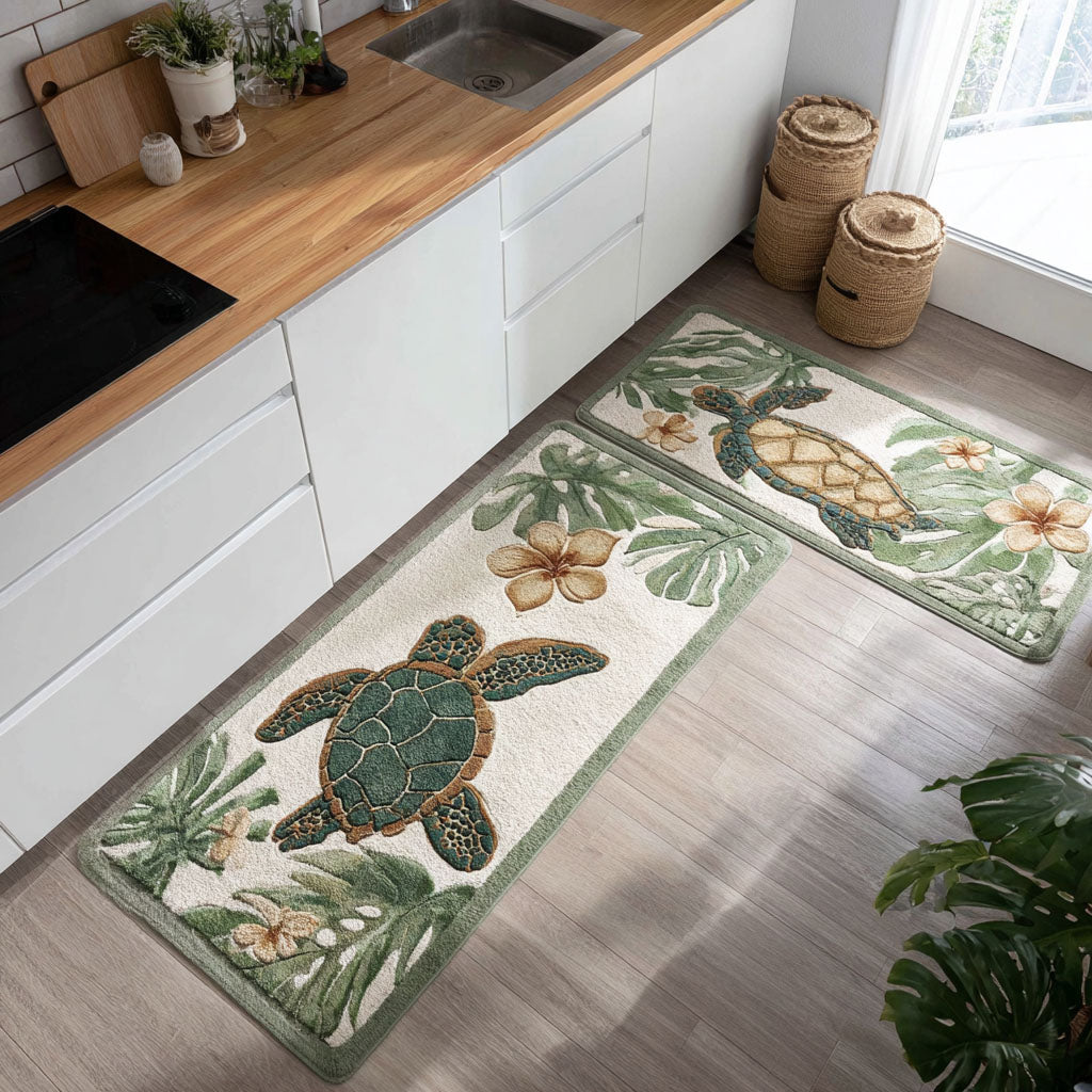 Tapis de cuisine antidérapant – Coquillages délicats