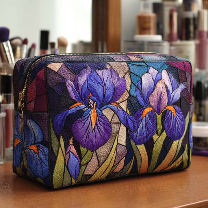 Trousse de maquillage matelassée motif floral – vue 1 – Maria Milano
