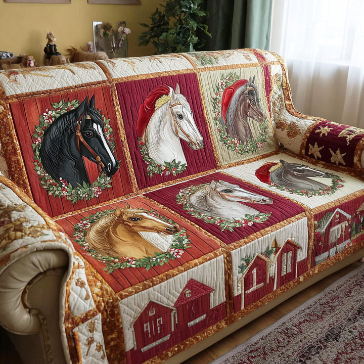 Housse de canapé matelassée – Ambiance de Noël champêtre – image 1