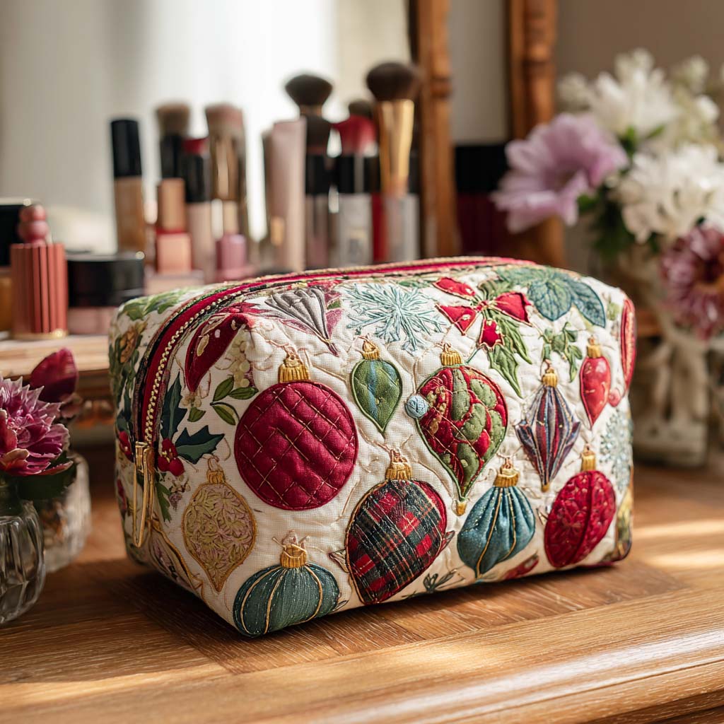 Trousse de maquillage matelassée détail joyeux – vue 1 – Maria Milano