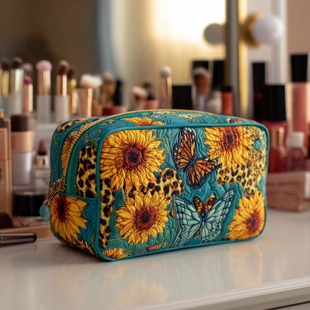 Trousse de maquillage matelassée pétales joyeux – vue 1 – Maria Milano