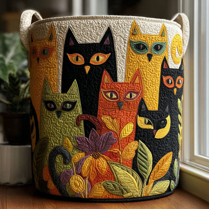 Panier à linge matelassé – Chats – vue 1