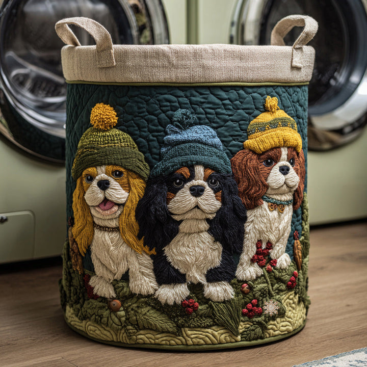 Panier à linge matelassé – Cavalier King Charles – vue 1