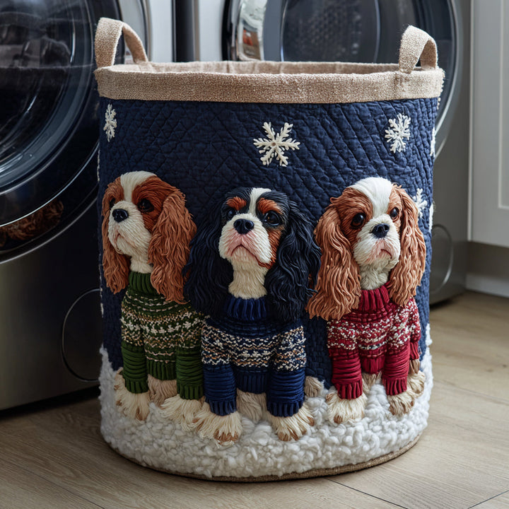 Panier à linge matelassé – Cavalier King Charles – vue 1