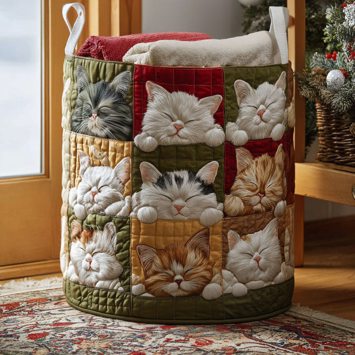 Panier à linge matelassé – Chat chaleureux – vue 5