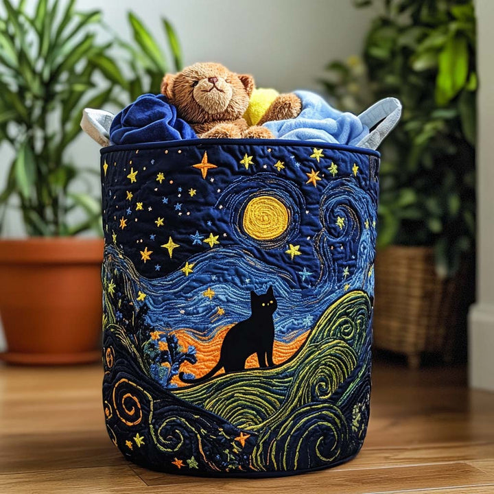 Panier à linge matelassé – Chat chaleureux – vue 1