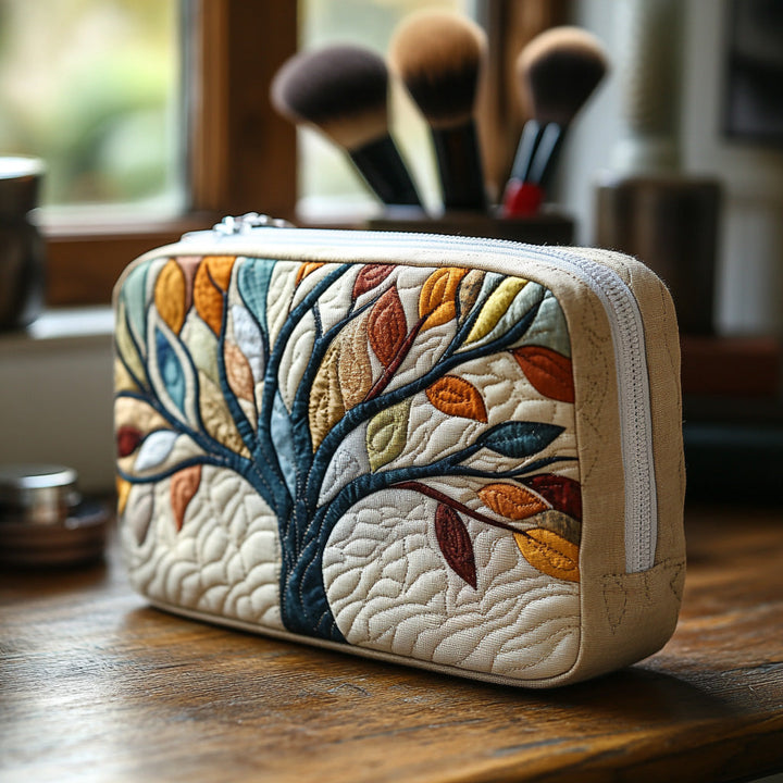 Trousse de maquillage matelassée arbre de vie – vue 1 – Maria Milano