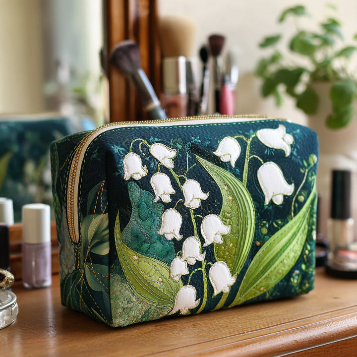 Trousse de maquillage matelassée lys délicats – vue 1 – Maria Milano
