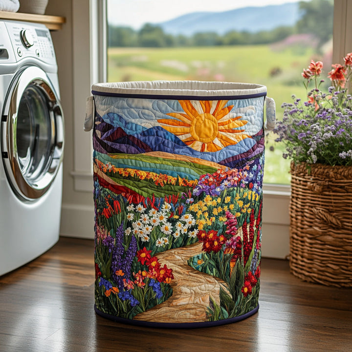 Panier à linge matelassé – Motif floral – vue 1