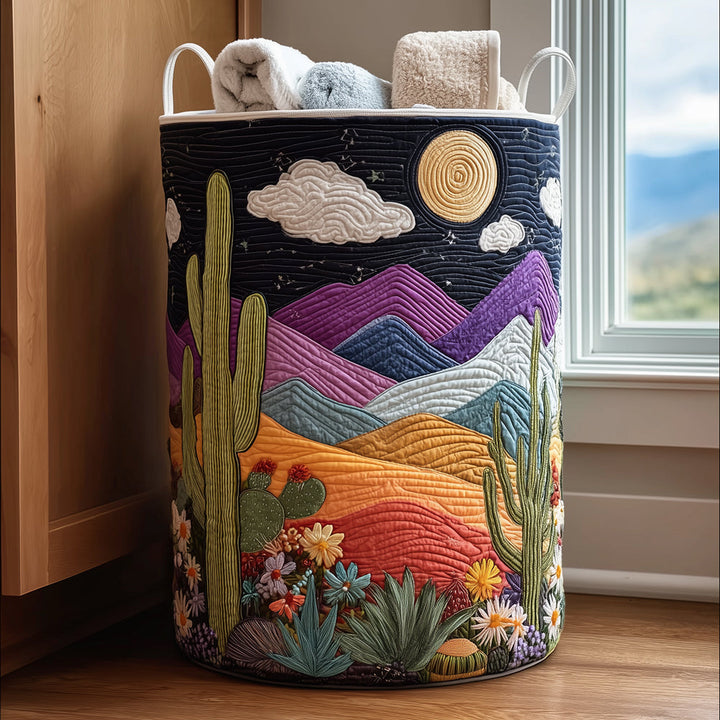Panier à linge matelassé – Motif nocturne – vue 1