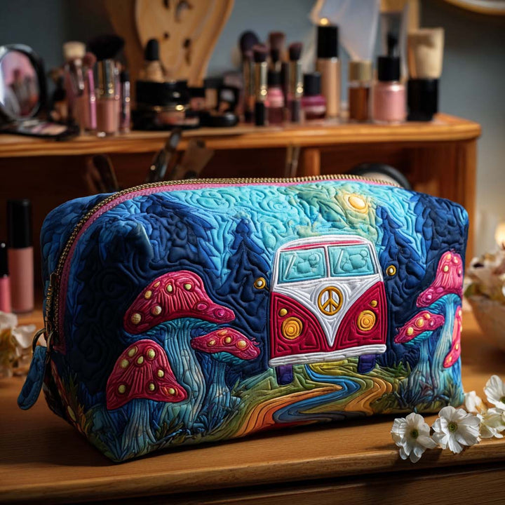 Trousse de maquillage matelassée voyage au clair de lune – vue 1 – Maria Milano