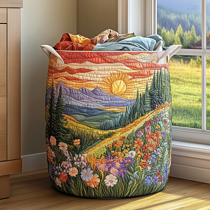 Panier à linge matelassé – Motif floral – vue 5