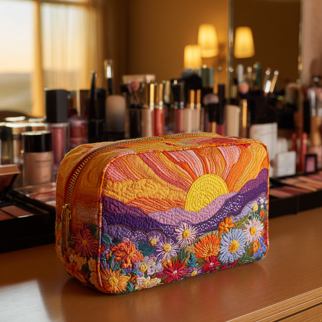 Trousse de maquillage matelassée lumière du matin – vue 1 – Maria Milano
