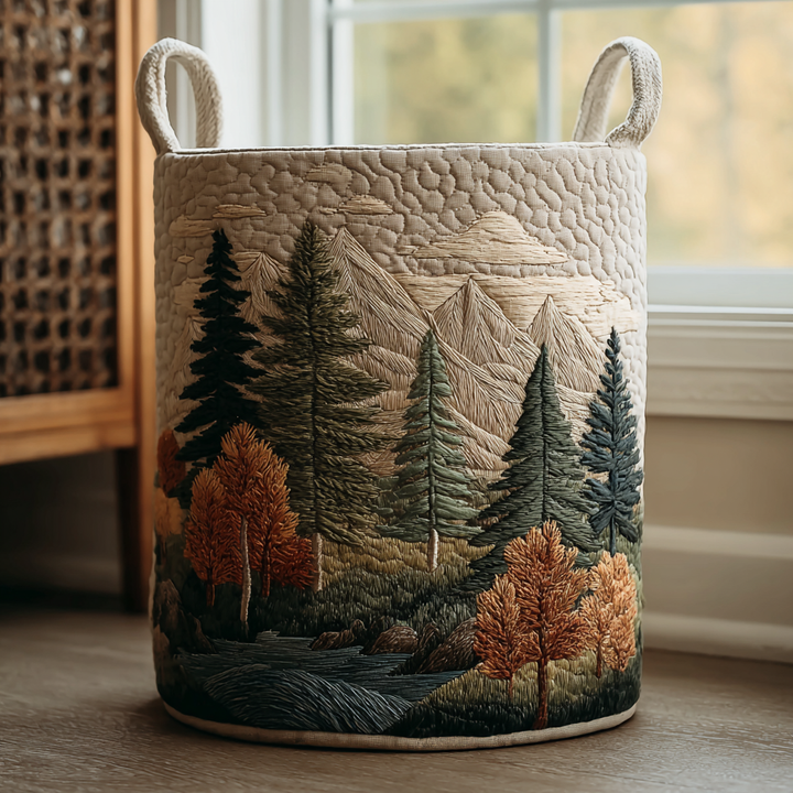 Panier à linge matelassé – Paysage naturel – vue 1