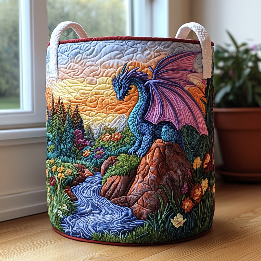 Panier à linge matelassé – Dragon mystique – vue 1