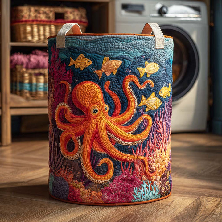 Panier à linge matelassé – Motif marin