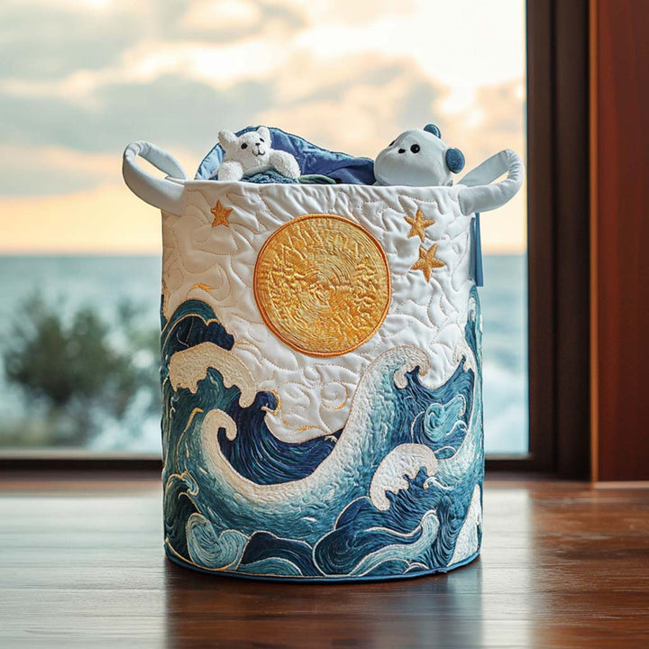 Panier à linge matelassé – Motif marin
